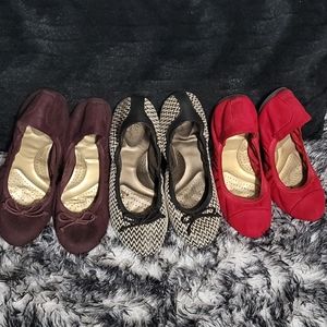 3 pairs of deflex comfort flats size 10